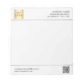 Bloc-note Code QR noir blanc logo de l'entreprise en-tête (Devant)