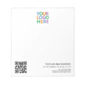 Bloc-note Code QR personnalisé pour votre entreprise (Devant)