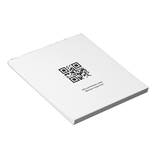 Bloc-note Code QR personnalisé simple ajouter votre nom logo (Incliné)