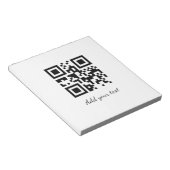 Bloc-note code QR personnalisé simple ajouter votre nom text (Incliné)