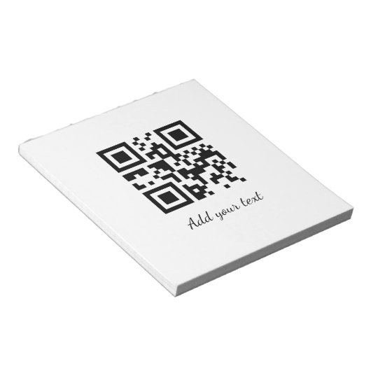 Bloc-note code QR personnalisé simple ajouter votre nom text (Incliné)