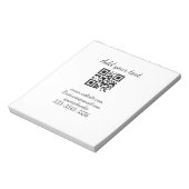 Bloc-note code QR personnalisé simple ajoutez votre nom text (Tourné)