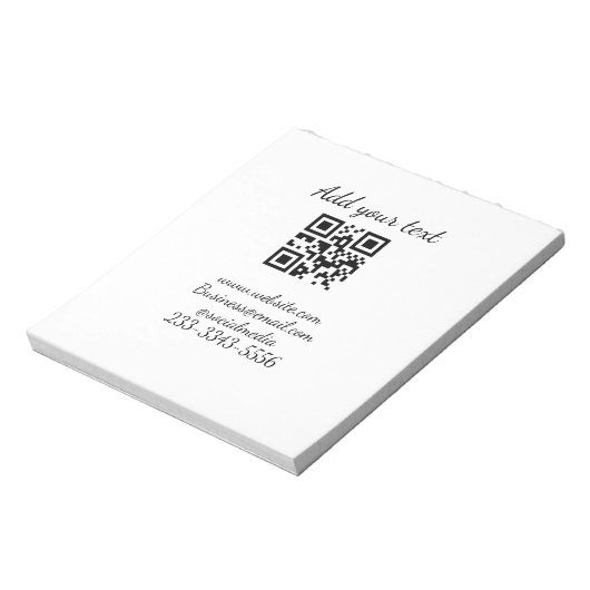 Bloc-note code QR personnalisé simple ajoutez votre nom text (Tourné)