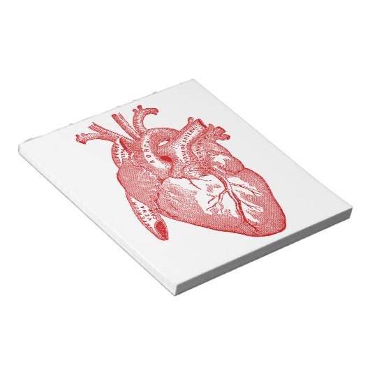 Bloc-note Coeur Anatomique Rouge (Incliné)