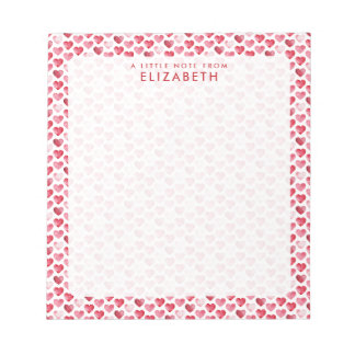 Bloc-note Cœur aquarelle rouge et rose