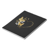 Bloc-note Coeur aux papillons d'or (Tourné)