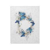 Bloc-note Coeur bijoux avec papillons Morpho (Tourné)