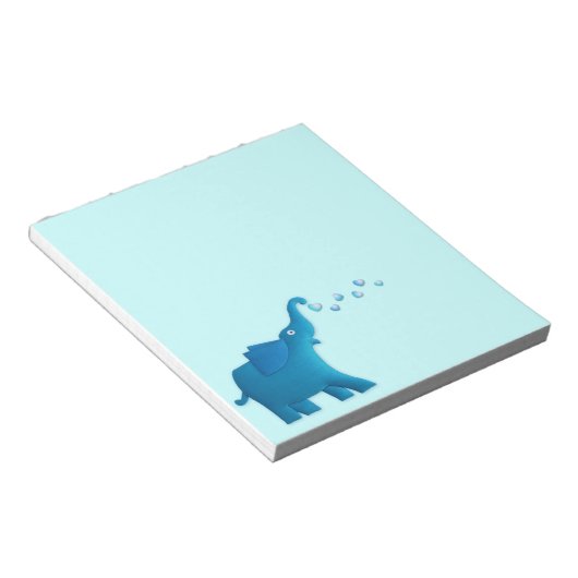 Bloc-note coeur bleu d'éléphant (Incliné)