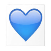 Bloc-note Coeur bleu - Emoji (Devant)