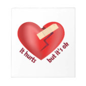 Bloc-note Coeur brisé guéri avec patch et citation de vie (Devant)