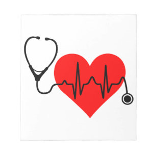 Bloc-note Coeur de battement de coeur de stéthoscope