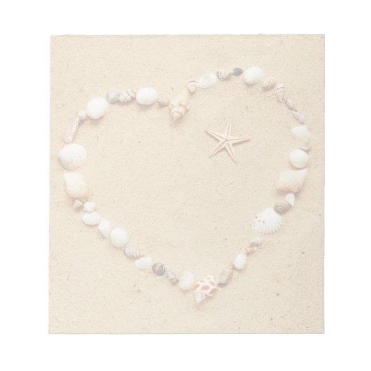 Bloc-note Coeur de coquillages avec Starfish (Devant)