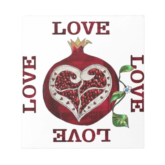 Bloc-note Cœur de Grenade AMOUR Saint-Valentin (Devant)