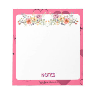 Bloc-note Coeur de passion rose
