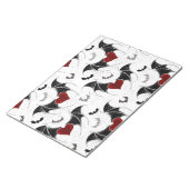 Bloc-note Coeur d'Halloween avec ailes de chauve-souris noir (Incliné)