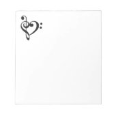 Bloc-note Coeur du design musical (Devant)