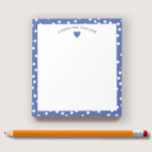 Bloc-note Coeur et points bleu foncé mignon fille personnali<br><div class="desc">Ce design offre de l'espace pour un nom dans une jolie courbe sur un simple graphique cardiaque sur un arrière - plan bleu foncé avec de minuscules points blancs. Cliquez sur le bouton personnaliser si vous souhaitez déplacer/mettre à l'échelle les images et modifier le texte ! Des variantes de ce...</div>