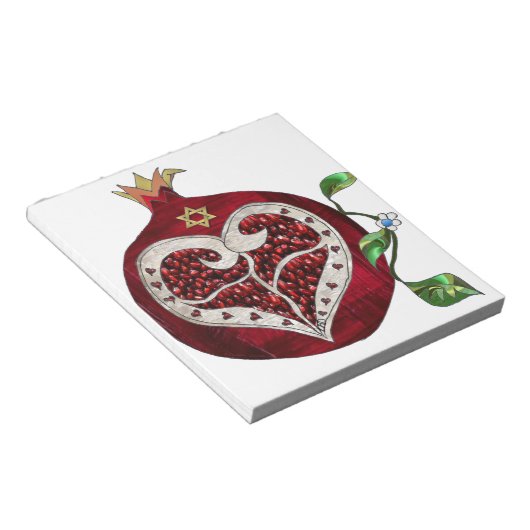 Bloc-note Coeur Hanoukka Rosh Hashanah de grenade de Judaica (Incliné)