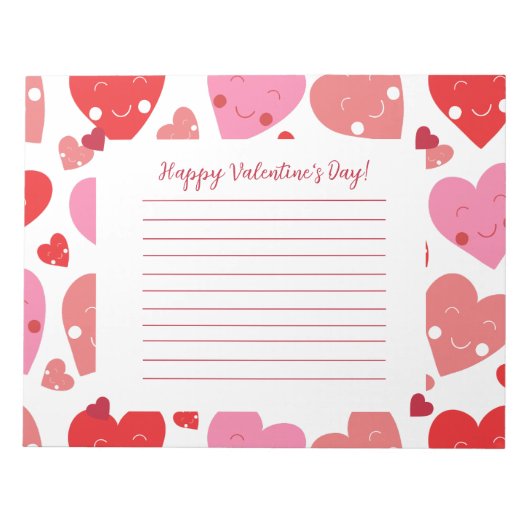 Bloc-note Coeur Heureuse Sainte-Valentin (Devant)