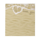 Bloc-note Coeur "Love you" écrit dans Sable (Devant)