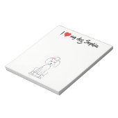 Bloc-note Coeur mignon J'aime mon chien Personnalisé Whimsic (Tourné)