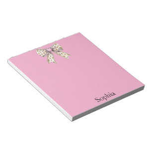 Bloc-note Coeur rose Leopard Girl Bow