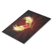 Bloc-note Coeur rouge avec ailes d'or (Incliné)