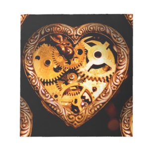 Bloc-note coeur steampunk