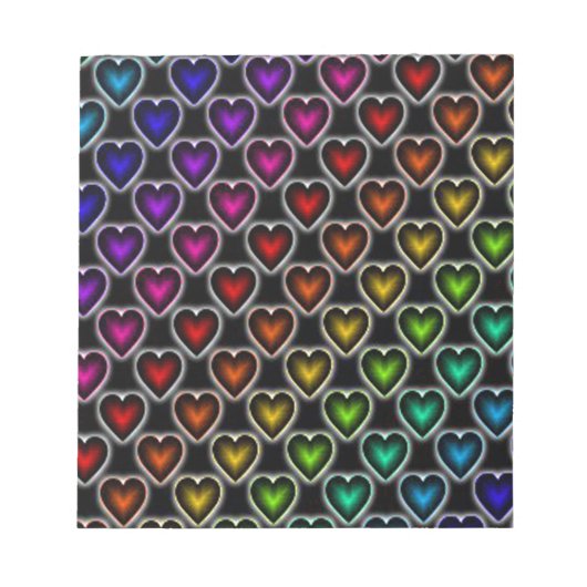 Bloc-note Coeurs arc-en-ciel (Devant)