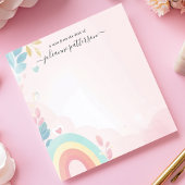Bloc-note Cœurs Arc-en-ciel Pastel Personnalisés Nom