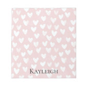 Bloc-note Coeurs blancs roses (Devant)