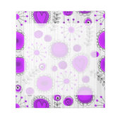 Bloc-note Coeurs blancs violet blanc Whimsical et fleurs flo (Devant)
