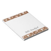 Bloc-note Cœurs bruns chocolat crème rose (Incliné)