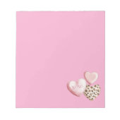 Bloc-note Coeurs d'amour Léopard Rose XOXO (Devant)