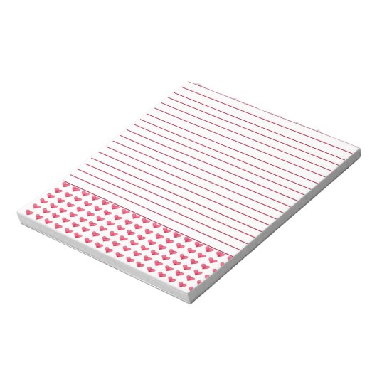 Bloc-note Coeurs d'aquarelle rouge (Tourné)