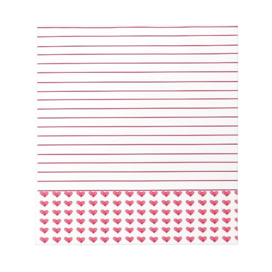 Bloc-note Coeurs d'aquarelle rouge (Devant)