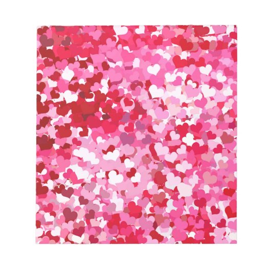 Bloc-note Cœurs de confettis roses (Devant)