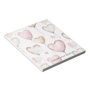 Bloc-note Cœurs de Crème Rose