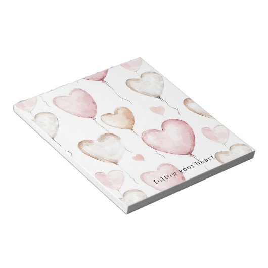 Bloc-note Cœurs de Crème Rose (Incliné)