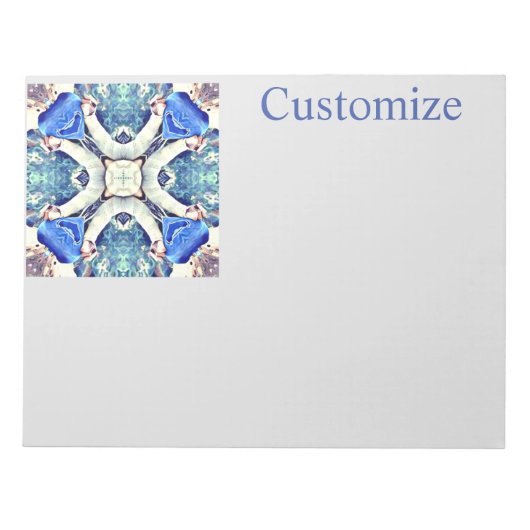 Bloc-note Coeurs de mandala bleu motif Thunder_Cove (Devant)