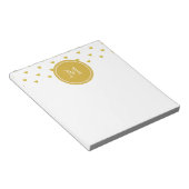 Bloc-note Coeurs de Parties scintillant d'or avec Monogramme (Incliné)