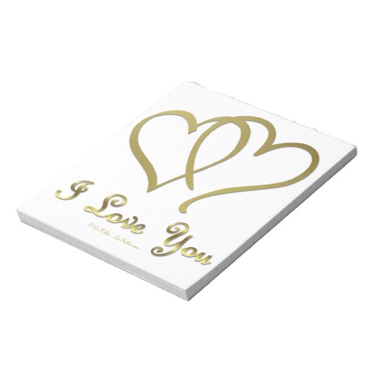 Bloc-note Coeurs d'or intronisés i Love You (Tourné)