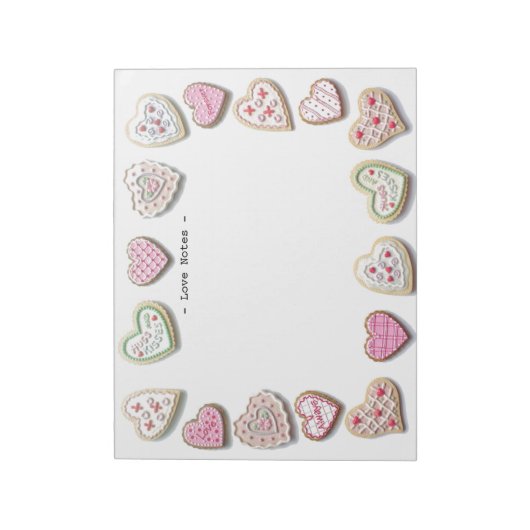 Bloc-note Coeurs doux Cookies Notes d'amour (Tourné)