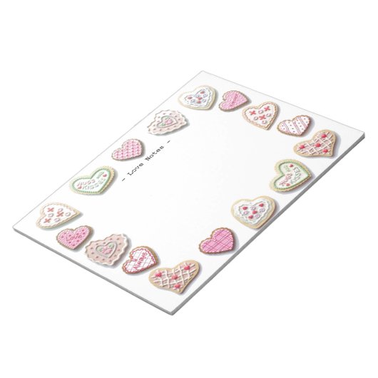 Bloc-note Coeurs doux Cookies Notes d'amour (Incliné)