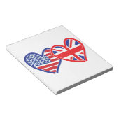 Bloc-note Coeurs du drapeau américain Union Jack (Incliné)