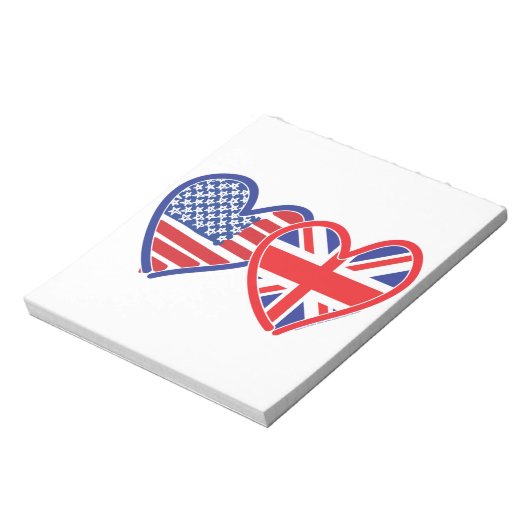 Bloc-note Coeurs du drapeau américain Union Jack (Tourné)