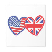Bloc-note Coeurs du drapeau américain Union Jack (Devant)