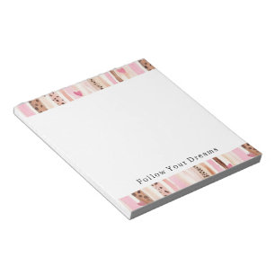 Bloc-note Coeurs Empreintes de léopard Brown rose Fille