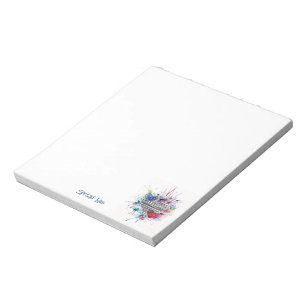 Bloc-note Coeurs Et Lavages Dans L'Aquarelle