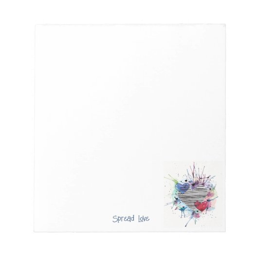 Bloc-note Coeurs Et Lavages Dans L'Aquarelle (Devant)